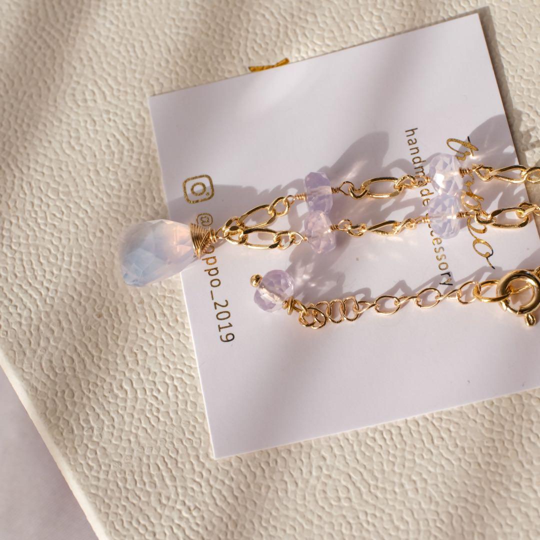 14kgfスコロライトトライアングルブレスレット