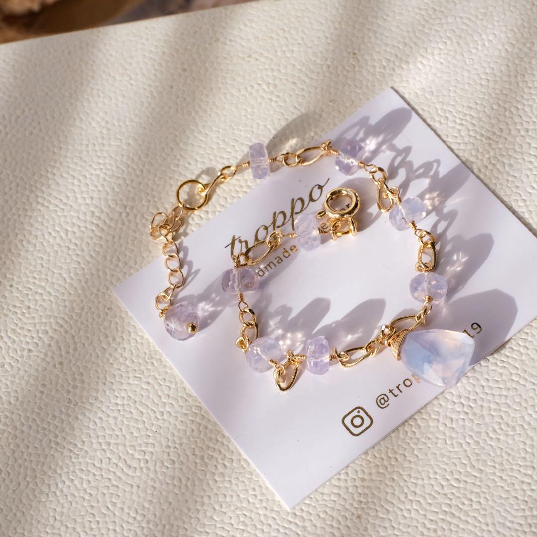 14kgfスコロライトトライアングルブレスレット