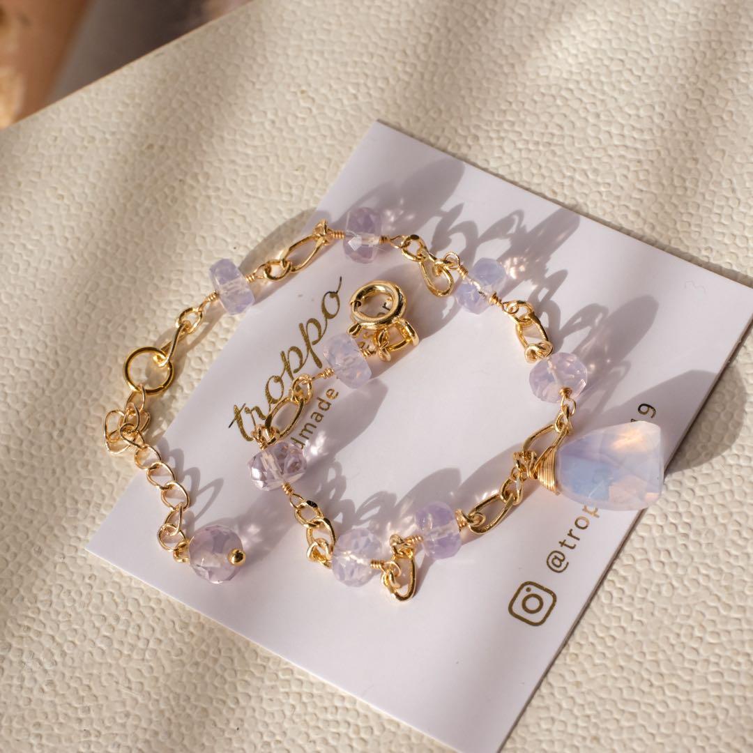 14kgfスコロライトトライアングルブレスレット