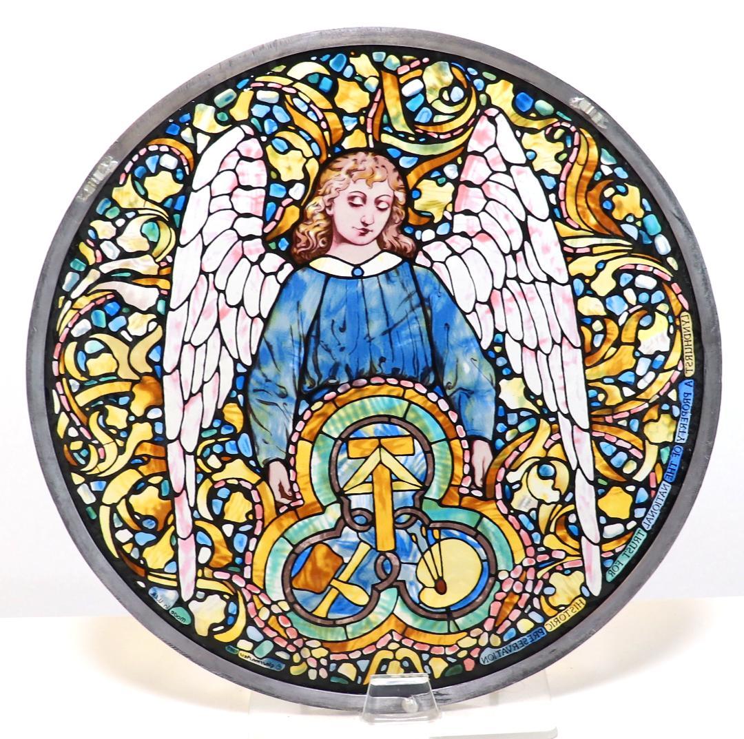 ティファニー 大型 ヴィンテージ ステンドグラス 芸術の天使 リンドハースト邸
