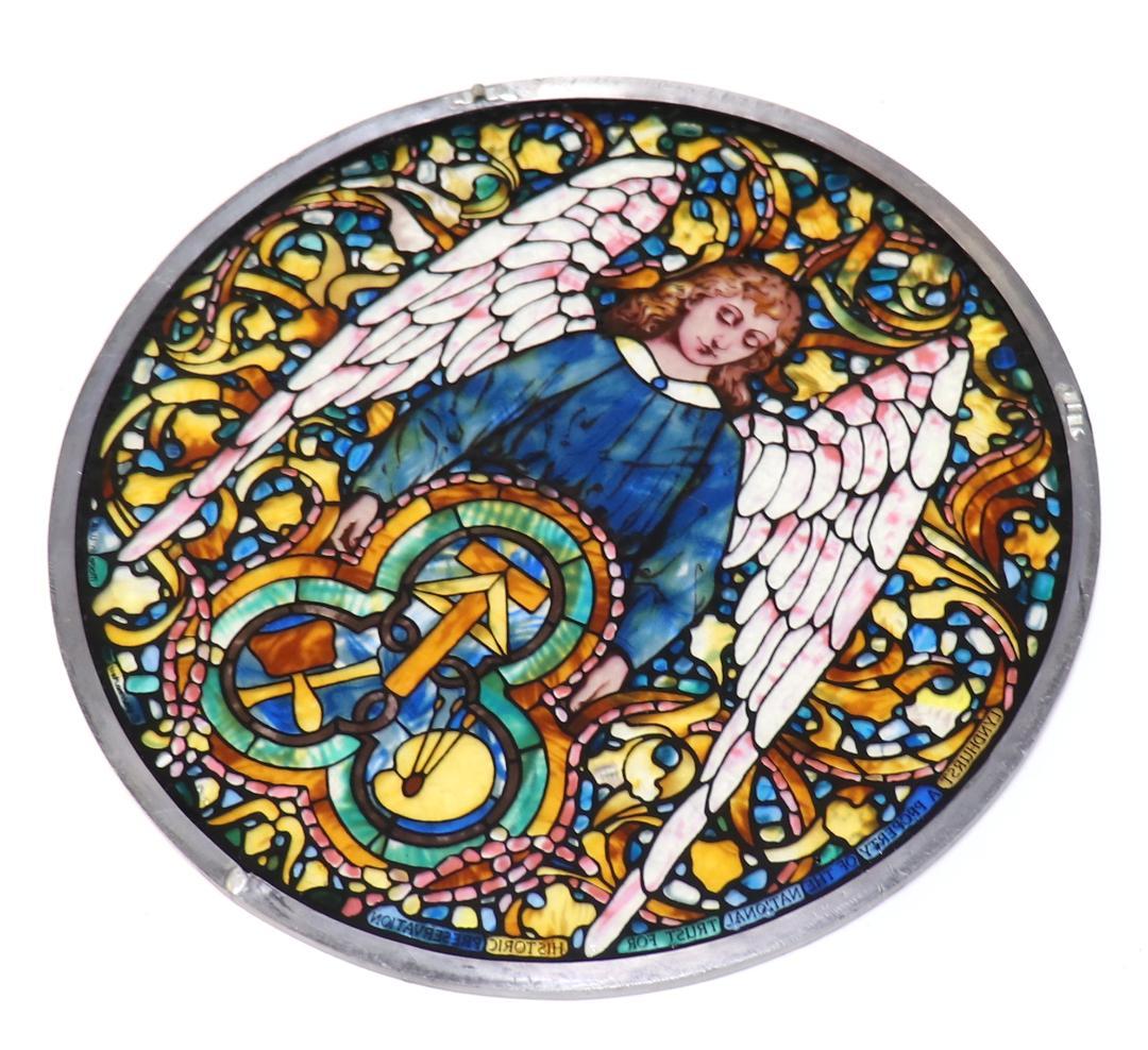 ティファニー 大型 ヴィンテージ ステンドグラス 芸術の天使 リンドハースト邸