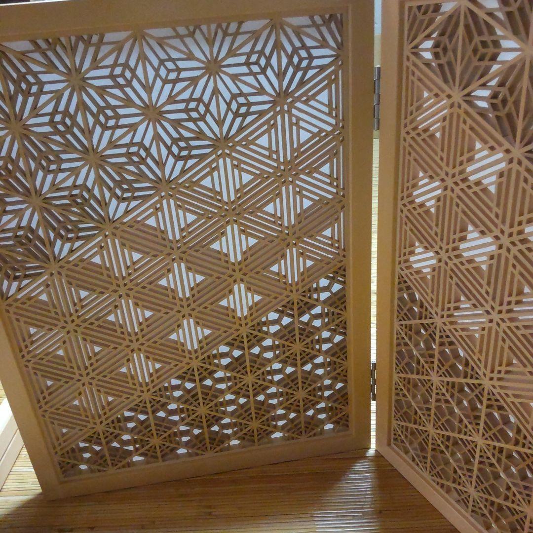 y*m様 組子細工 組子 透かし模様 衝立 和風 パーテーション 木の香 boo