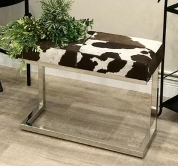 スツール リアルファー ブラウン ホワイト モダン 毛皮 AS-8010-C