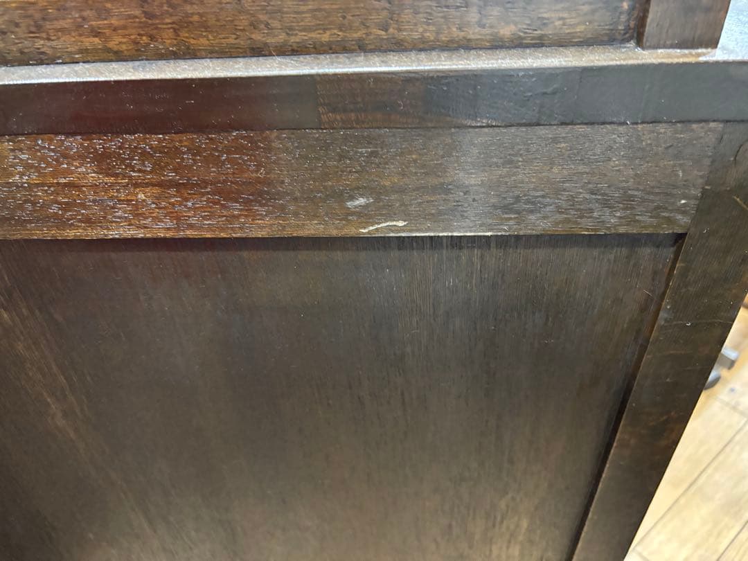 T61 ダークブラウン コーナーキャビネット 昭和レトロ