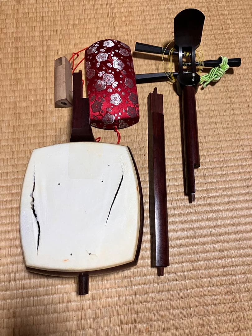 三味線 中棹 東さわり付 皮破れ