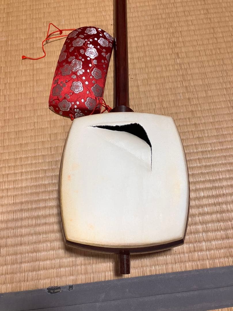 三味線 中棹 東さわり付 皮破れ