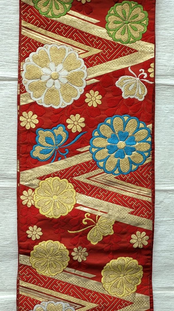 7歳　正絹白紫御所車　七五三　お着物・帯セット