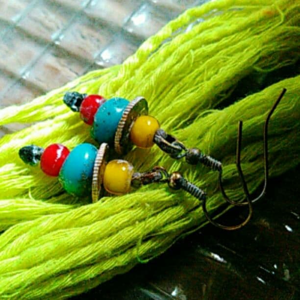 アンティクビーズ耳飾り(洋モノ)