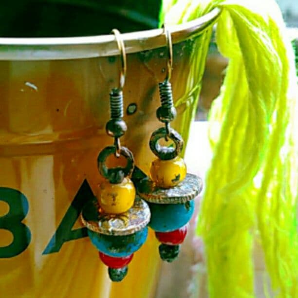 アンティクビーズ耳飾り(洋モノ)