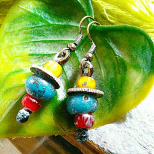 アンティクビーズ耳飾り(洋モノ)