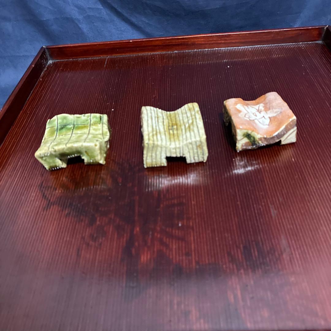中島勝乃利の箸置き　3個セット　魯山人　乾山　鯉江