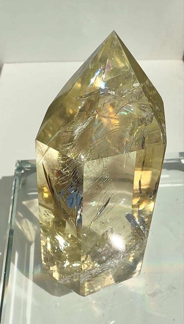 こより　シトリン　タワー　ファントム　虹　レインボー　六角柱　黄水晶