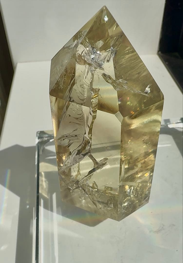 こより　シトリン　タワー　ファントム　虹　レインボー　六角柱　黄水晶