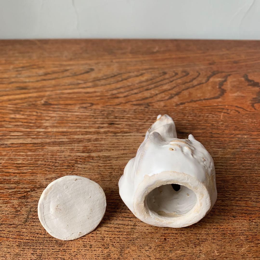 妻の作った　白い炎　香炉　お香立て　陶芸　妖怪　つるべ火