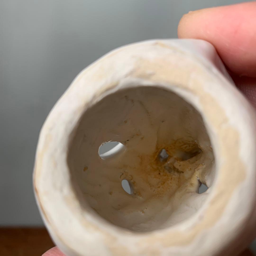 妻の作った　白い炎　香炉　お香立て　陶芸　妖怪　つるべ火