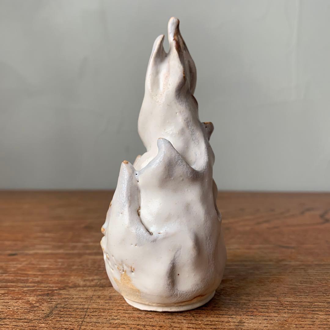 妻の作った　白い炎　香炉　お香立て　陶芸　妖怪　つるべ火