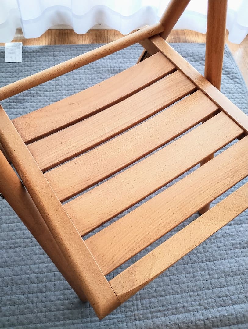 無印良品　折りたたみ木製椅子2脚　ウッドチェア