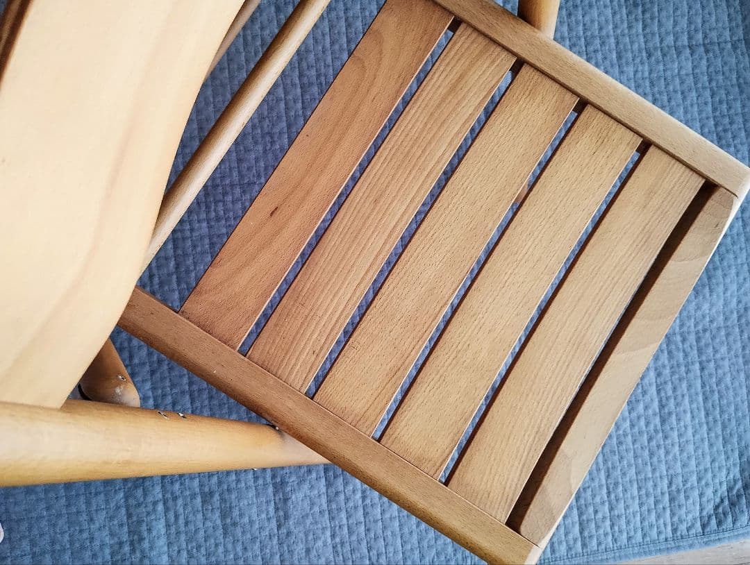 無印良品　折りたたみ木製椅子2脚　ウッドチェア