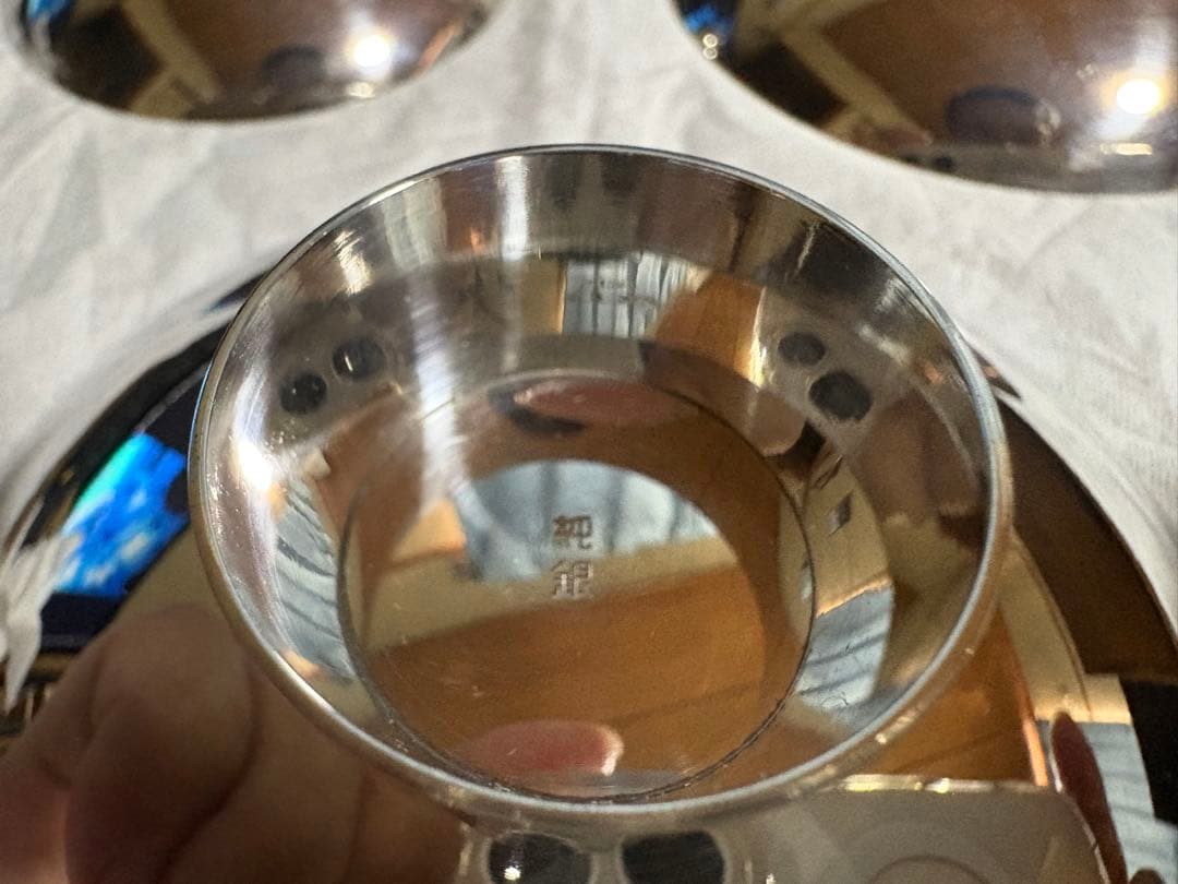 な*き様 純銀 盃 3点セット 純銀刻印あり 銀杯 銀製 工芸品 貴重品メンテナ