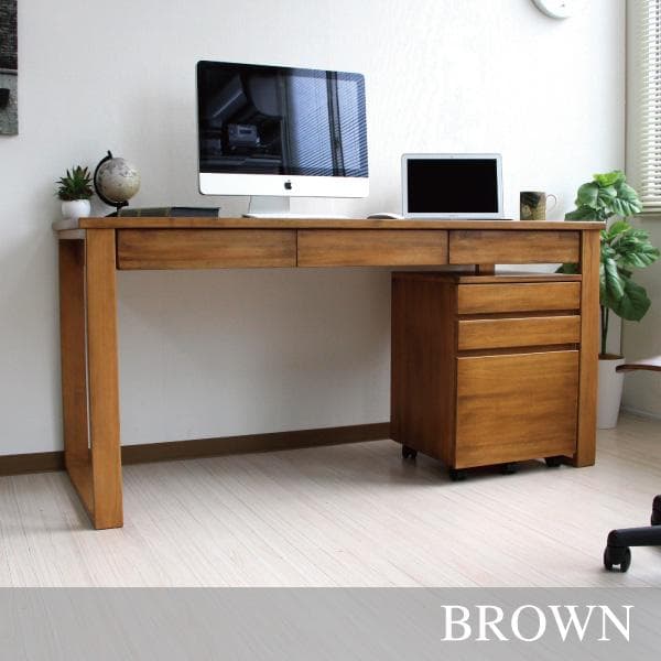 《新品・送料無料》天然木無垢 140cm幅 書斎机 学習机 パイン材デスク