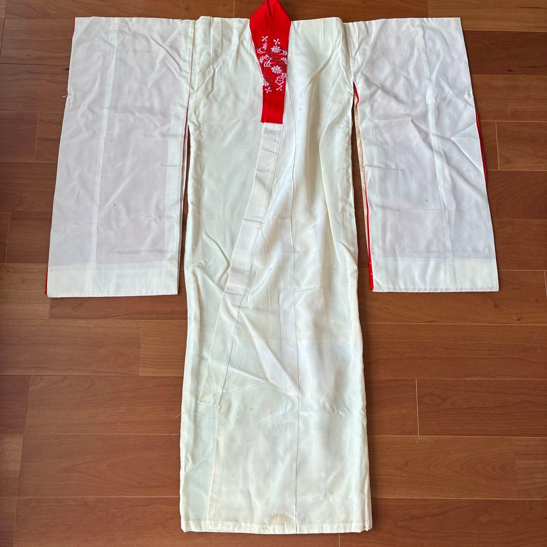 七五三 3歳 アンティーク 鶴 着物 長襦袢 被布 セット