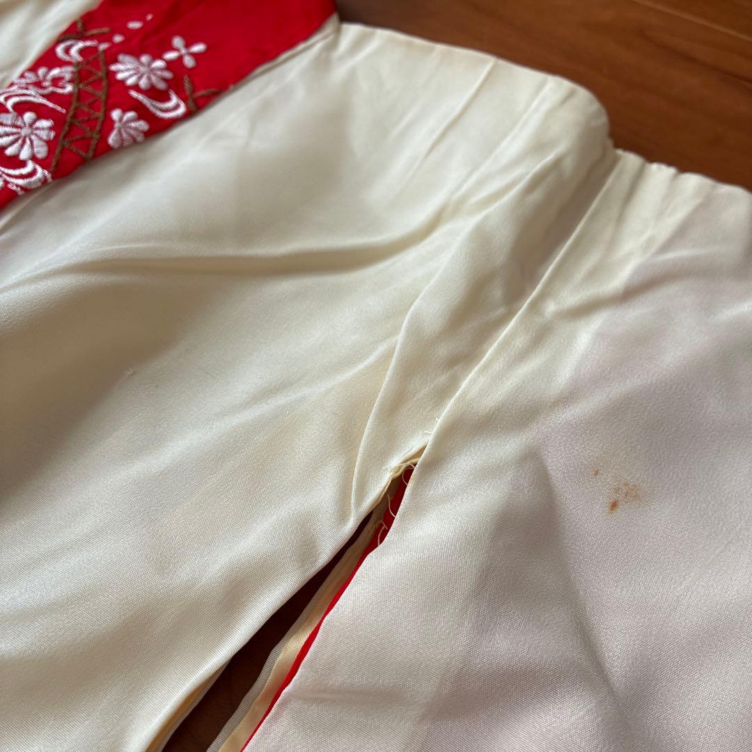 七五三 3歳 アンティーク 鶴 着物 長襦袢 被布 セット