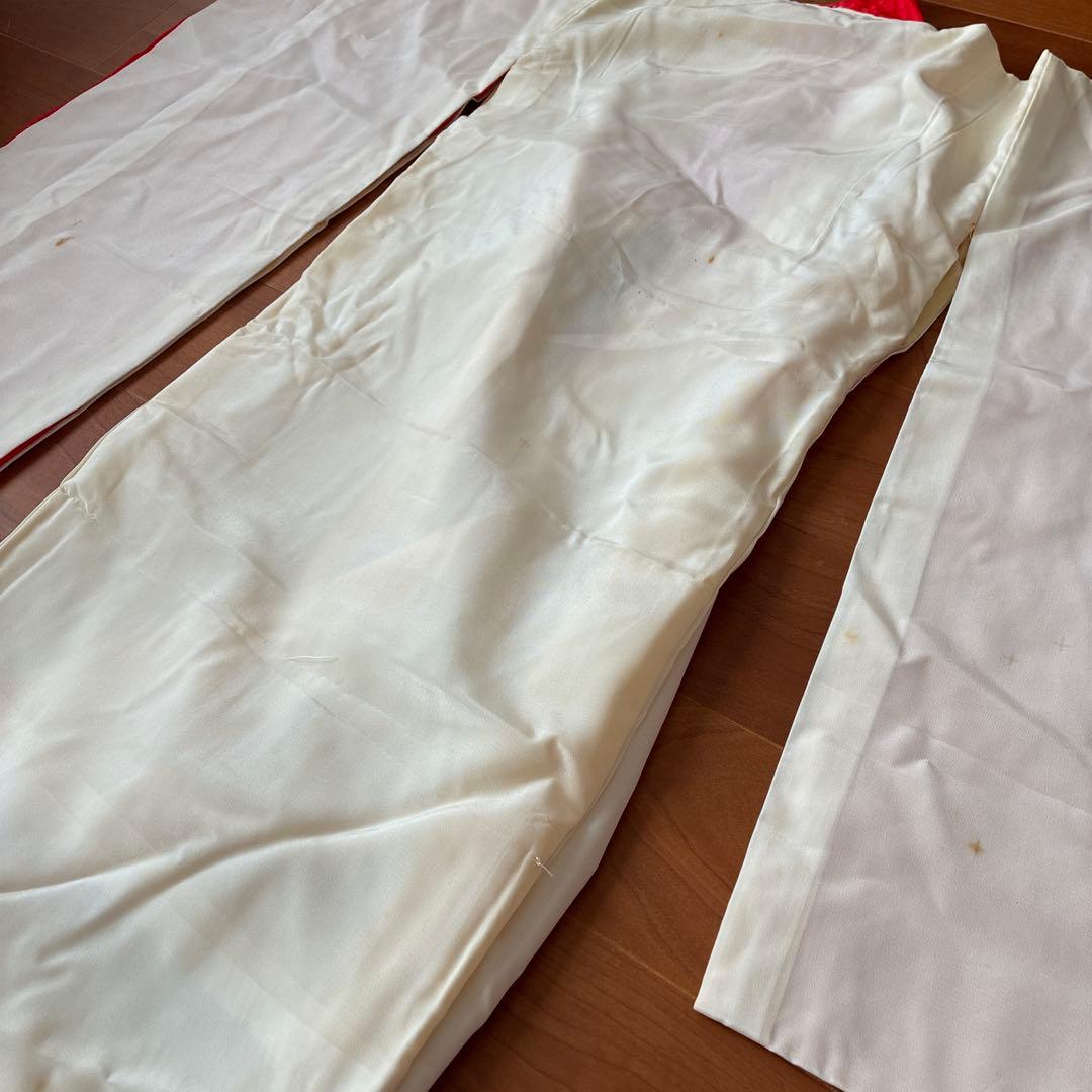 七五三 3歳 アンティーク 鶴 着物 長襦袢 被布 セット