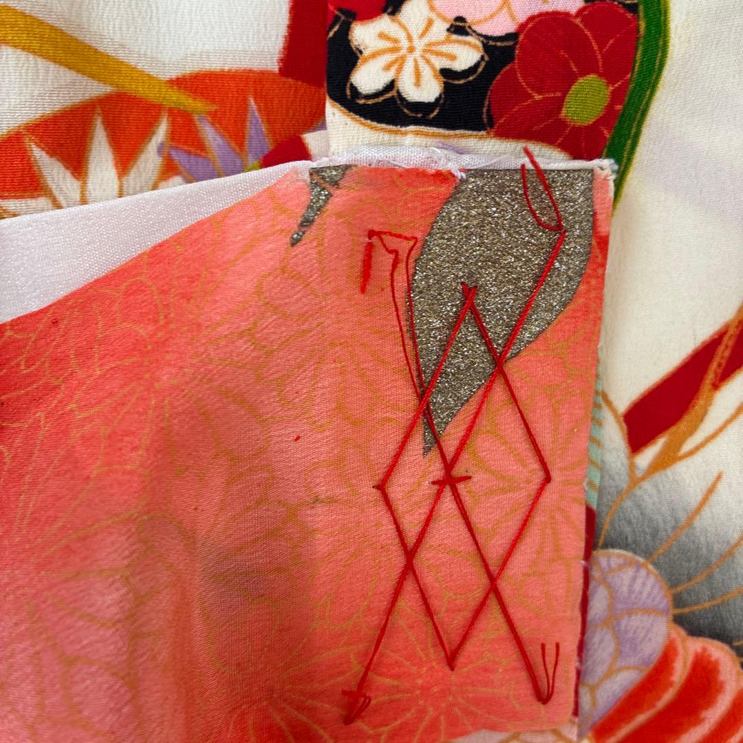 七五三 3歳 アンティーク 鶴 着物 長襦袢 被布 セット