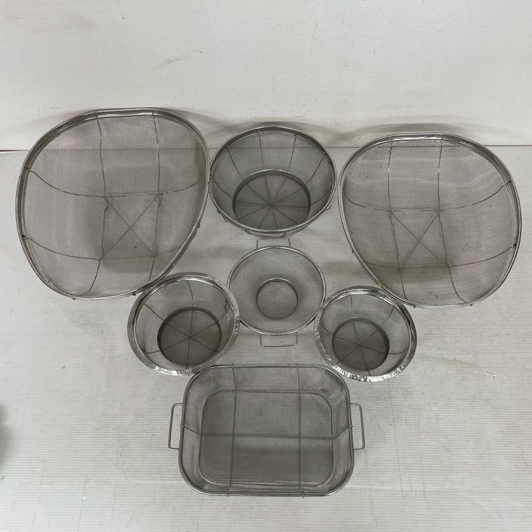 ステンレス製 ざる 7点セット まとめ売り サイズ違い Y1994
