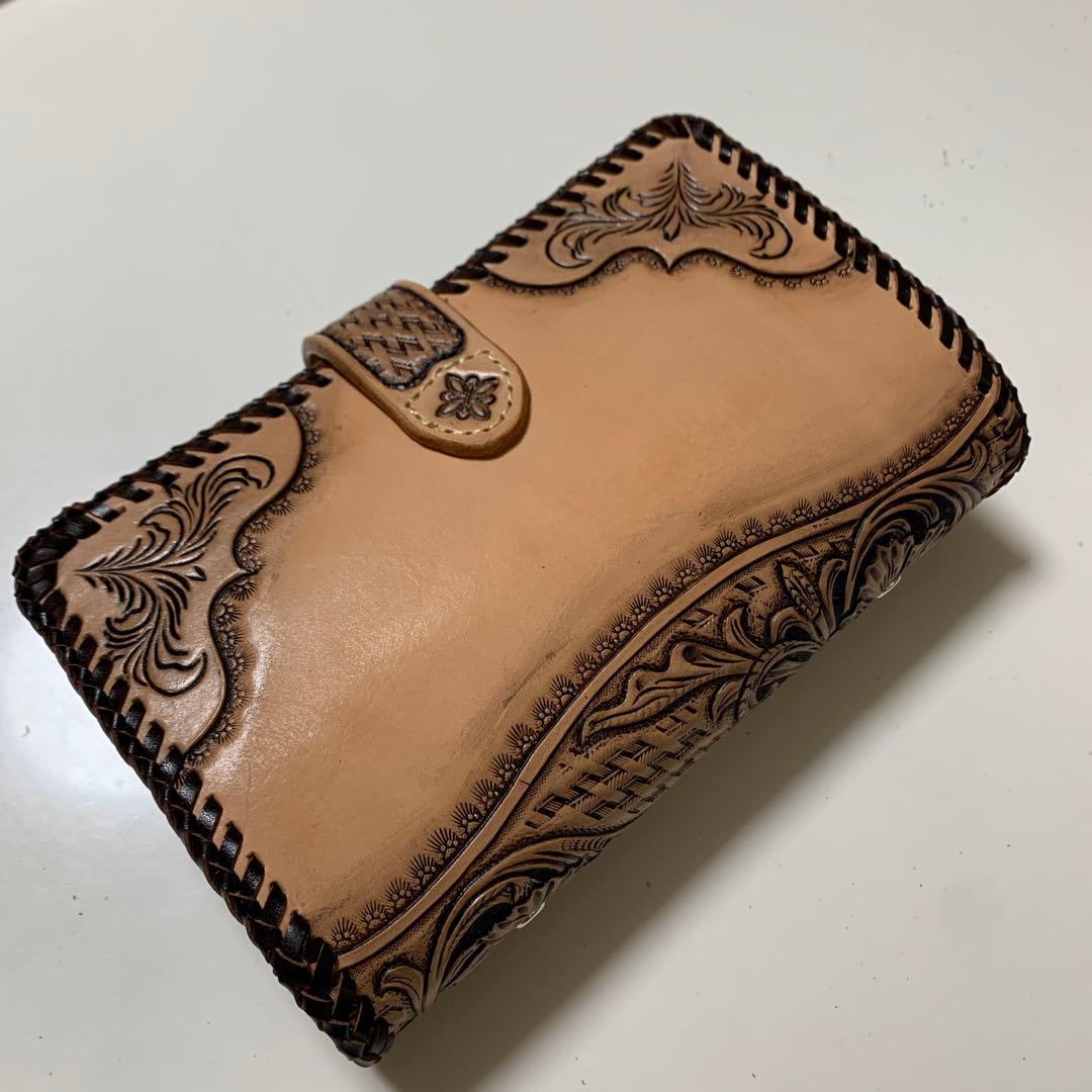 牛ヌメ革×ダブルレースかがり バイブルサイズシステム手帳