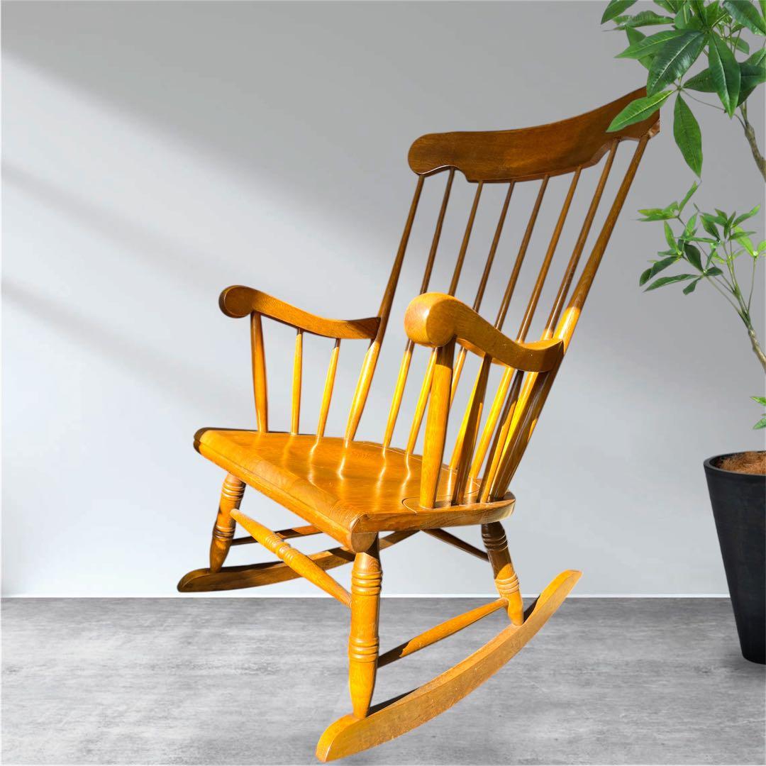 KASHIWA 柏木工飛騨産業 ヴィンテージ木製ロッキングチェア　昭和レトロ