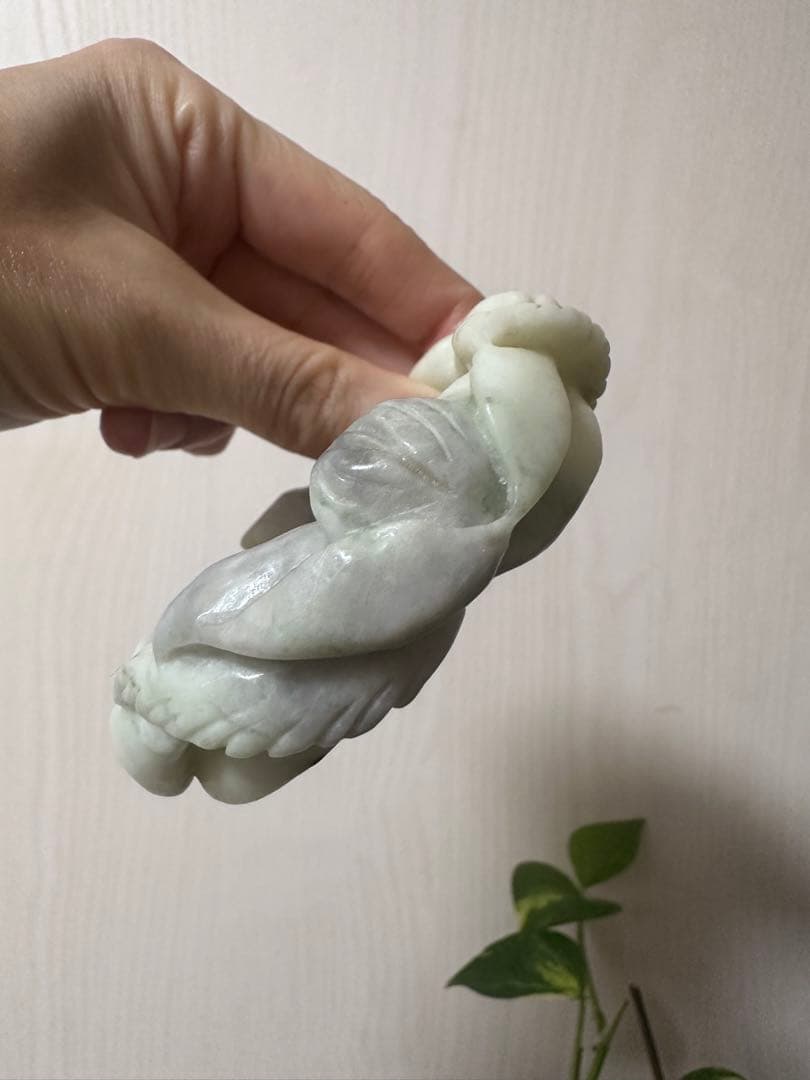 魚戯蓮葉間　原石バングル　シャー太翠原石バングル