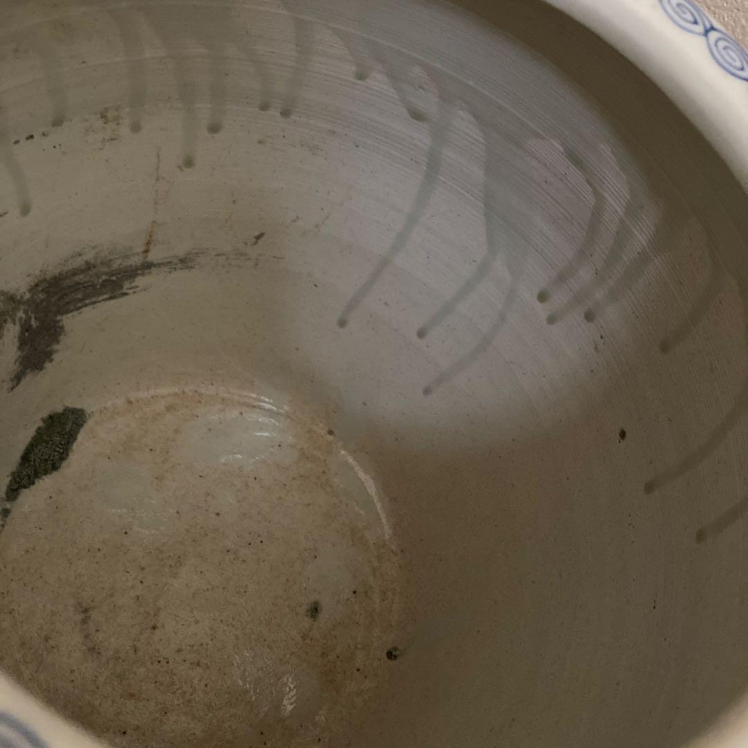 呉須 梅の花 火鉢 磁器 陶器