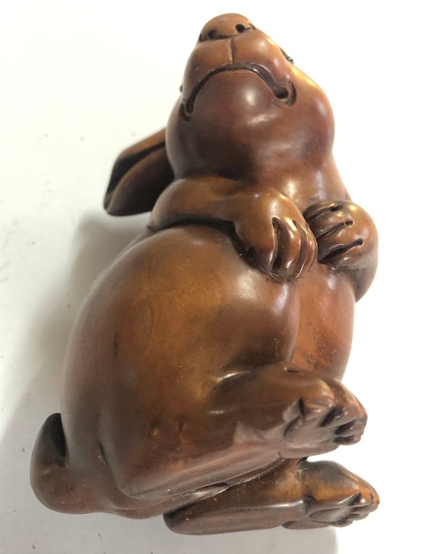 ウサギ手作りアンティークオブジェインテリア福耳の兎現品無料発送