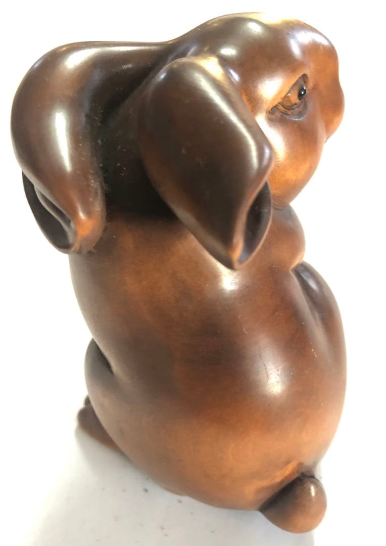 ウサギ手作りアンティークオブジェインテリア福耳の兎現品無料発送