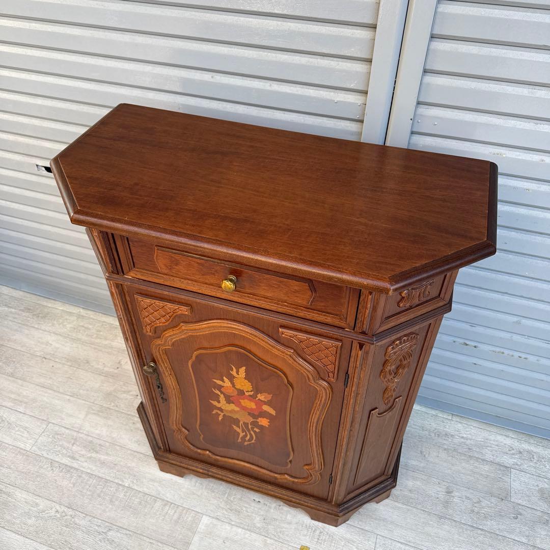 イタリア製 象嵌　コンソール キャビネット　サイドボード　花台