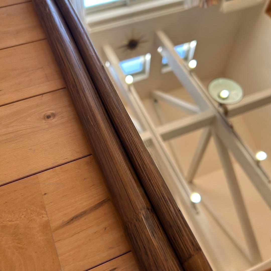 ☆アンティーク☆ビンテージ　ラタン　姿見　96cm 籐　鏡　ミラー