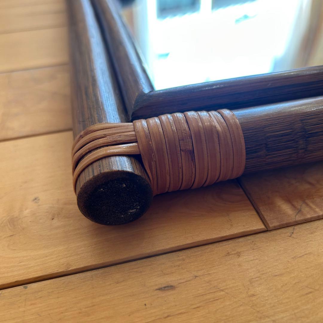 ☆アンティーク☆ビンテージ　ラタン　姿見　96cm 籐　鏡　ミラー