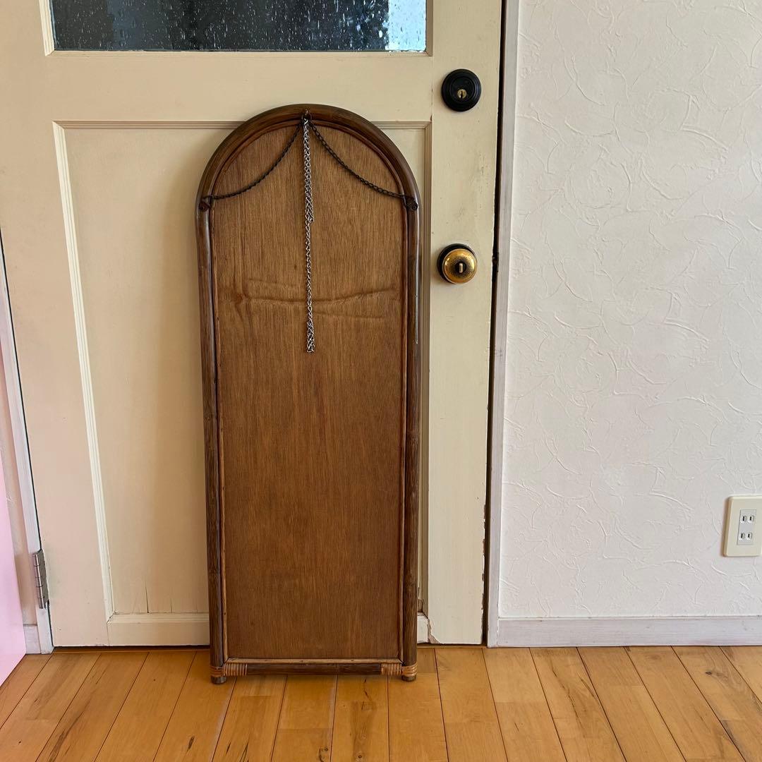 ☆アンティーク☆ビンテージ　ラタン　姿見　96cm 籐　鏡　ミラー