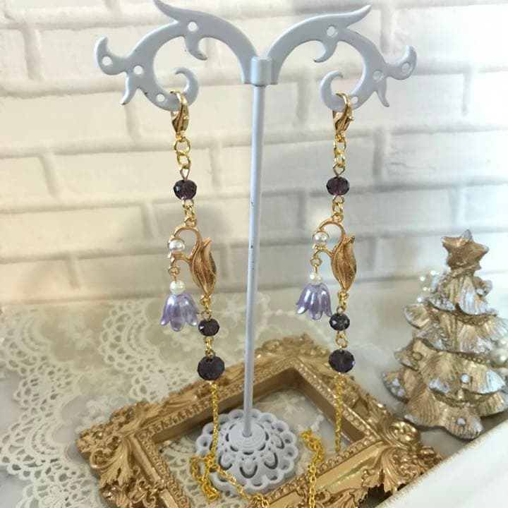 ♪607❤️ 鈴蘭　スズラン　パール　ガラスビーズ　マスクチェーン　メガネチェーン