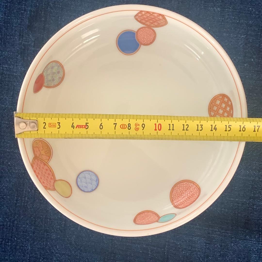 【新品】【有田焼】カラフル模様の浅い皿　５個セット