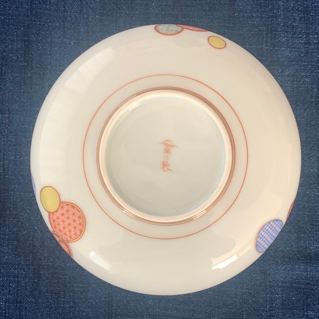 【新品】【有田焼】カラフル模様の浅い皿　５個セット