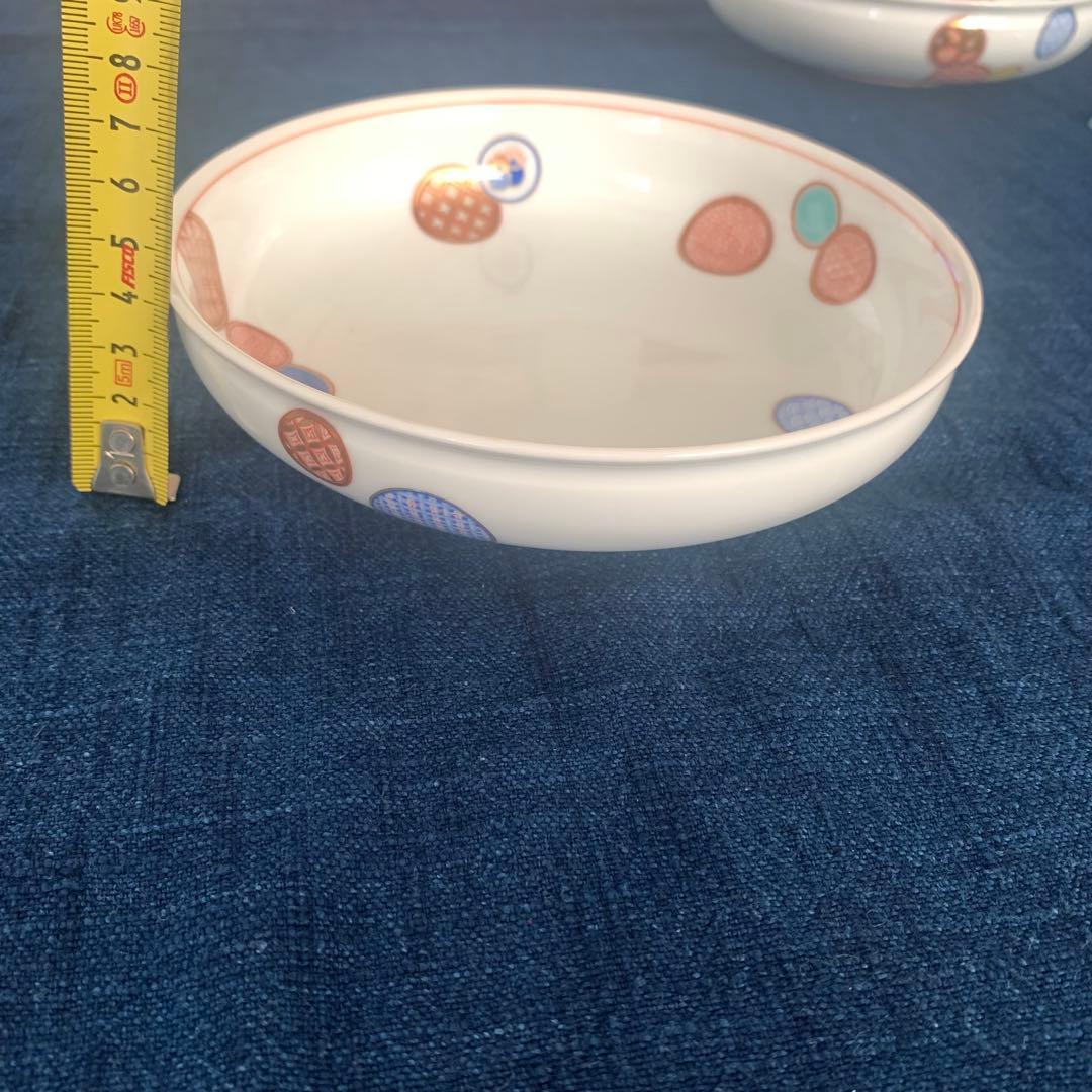 【新品】【有田焼】カラフル模様の浅い皿　５個セット