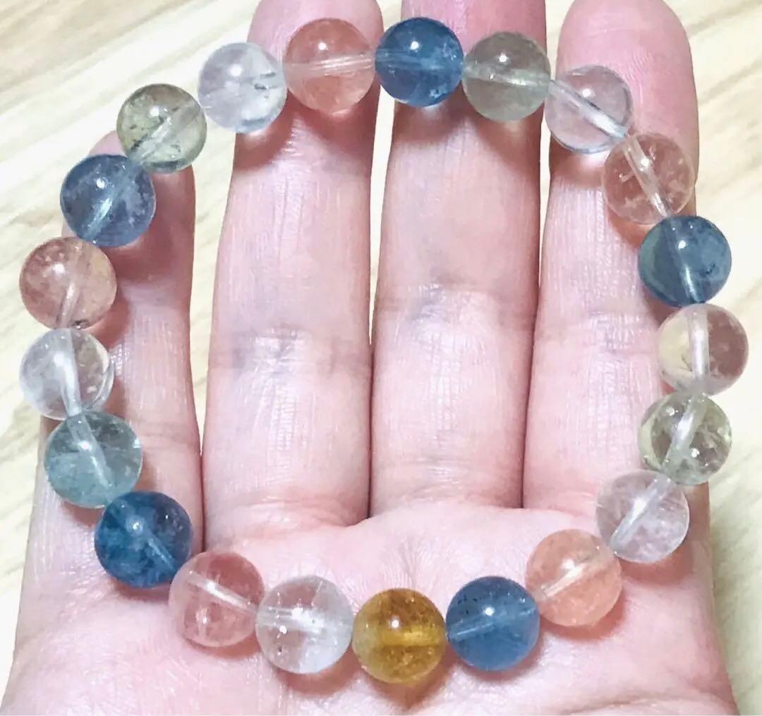 天然石　極上品　希少　５Ａ＋　ミックスベリル　ブレスレット　パワーストーン