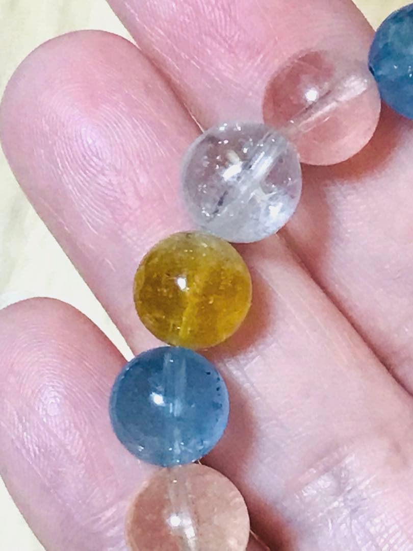 天然石　極上品　希少　５Ａ＋　ミックスベリル　ブレスレット　パワーストーン