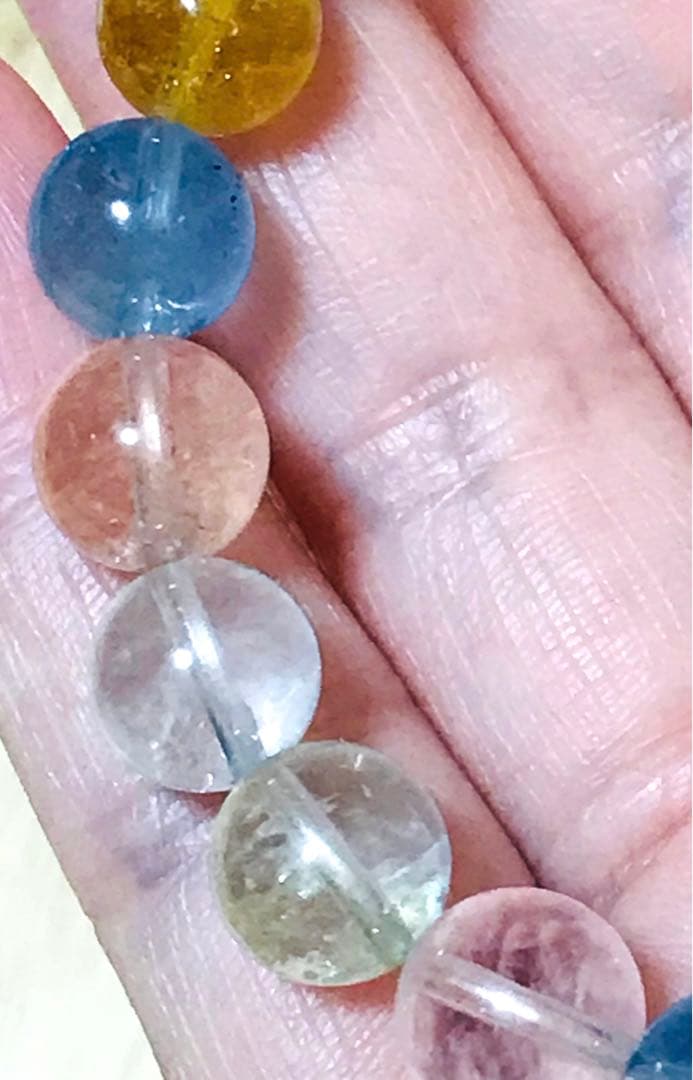 天然石　極上品　希少　５Ａ＋　ミックスベリル　ブレスレット　パワーストーン