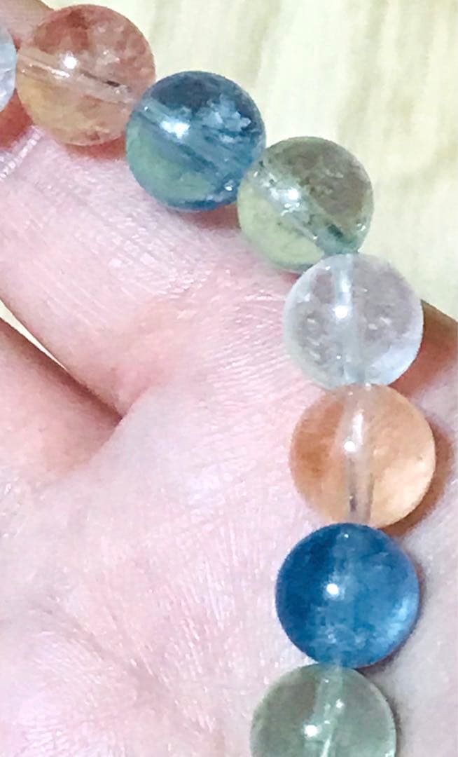 天然石　極上品　希少　５Ａ＋　ミックスベリル　ブレスレット　パワーストーン