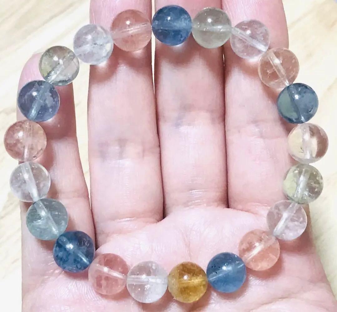 天然石　極上品　希少　５Ａ＋　ミックスベリル　ブレスレット　パワーストーン