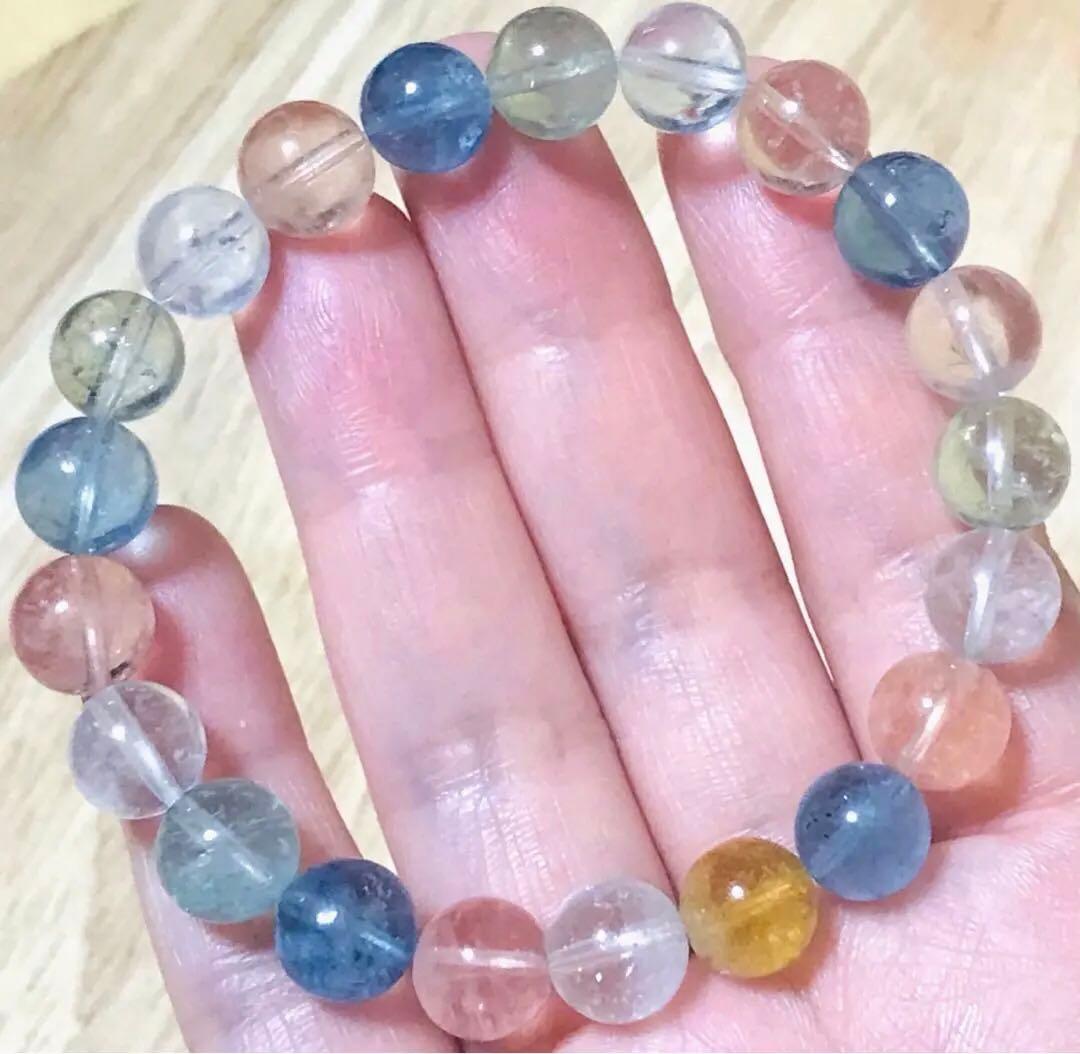 天然石　極上品　希少　５Ａ＋　ミックスベリル　ブレスレット　パワーストーン