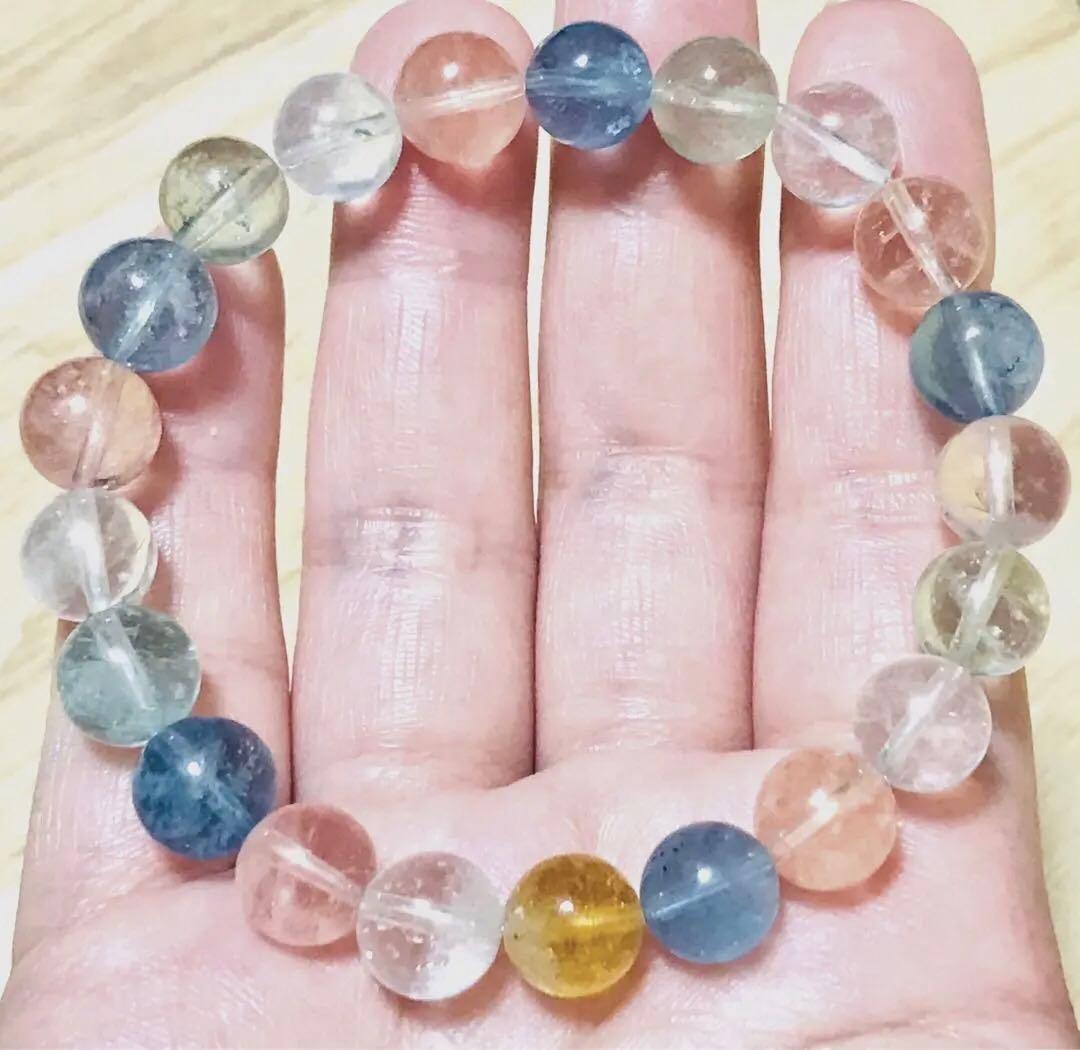 天然石　極上品　希少　５Ａ＋　ミックスベリル　ブレスレット　パワーストーン